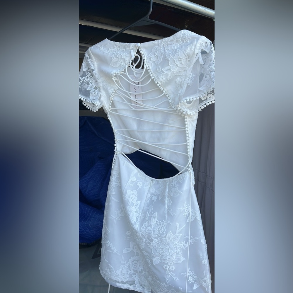 White mini dress.